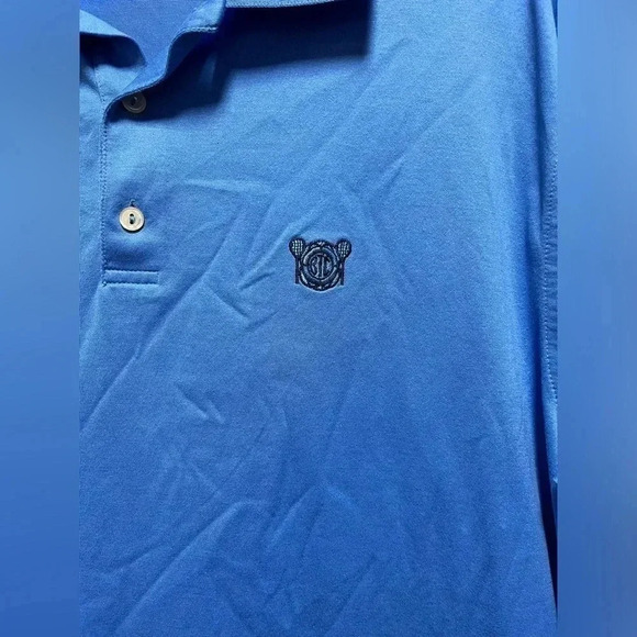 Peter Millar 3-Button Polo Blue Sz Large EUC - Picture 2 of 3